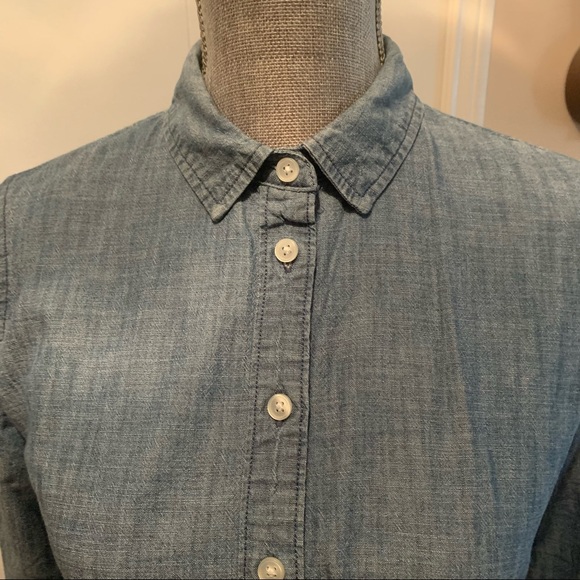 Banana Republic Boyfriend Chambray Split Sleeve Shirt - Picture 2 of 8